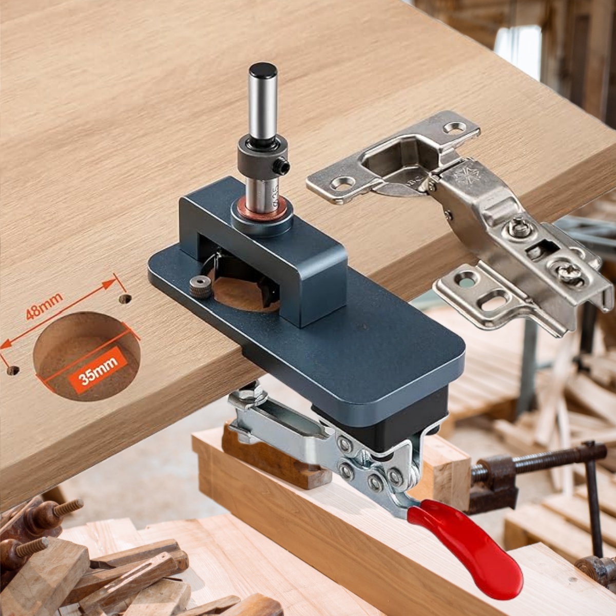 Furniture Hardware Fittings - Jig Engsel 35mm - Panduan Pemboran