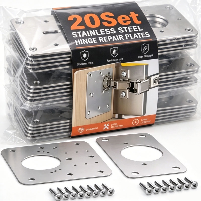 Furniture Hardware Repair - Kit Pelat Perbaikan Engsel Pintu Kabinet