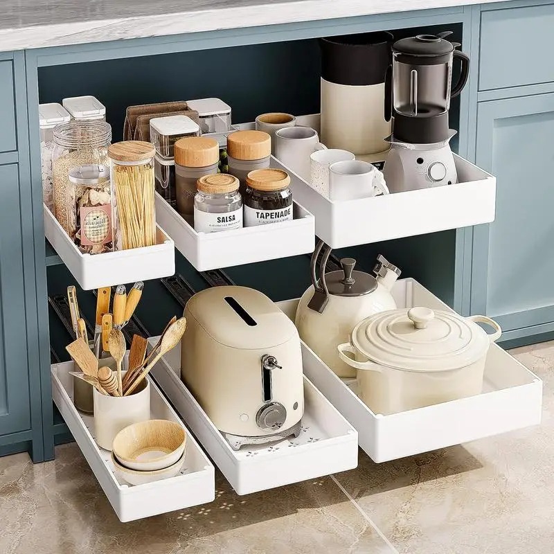 Drawer Slide Pair - 1-2 buah Rak Penyimpanan Dapur Model
