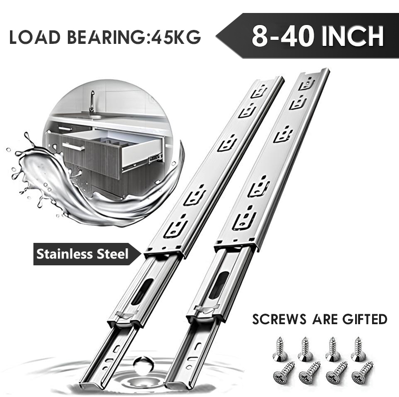 Drawer Slide Pair - AOLISHENG 1 Pasang Slide Laci Baja