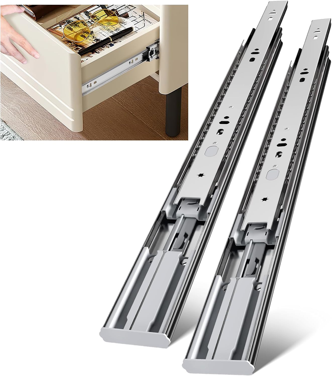 Rel Laci Soft Close 22 Inci de - Drawer Slide Pair ulasan dan harga