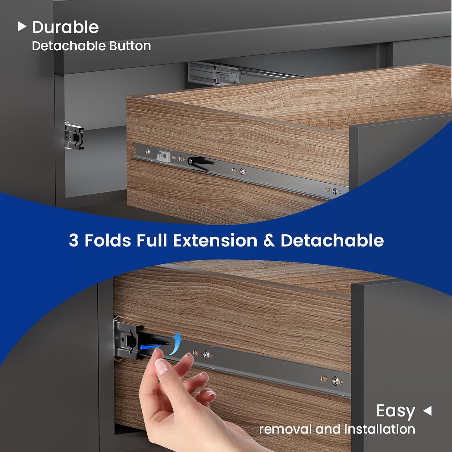 Rel Laci Soft Close 22 Inci de - Drawer Slide Pair ulasan dan harga
