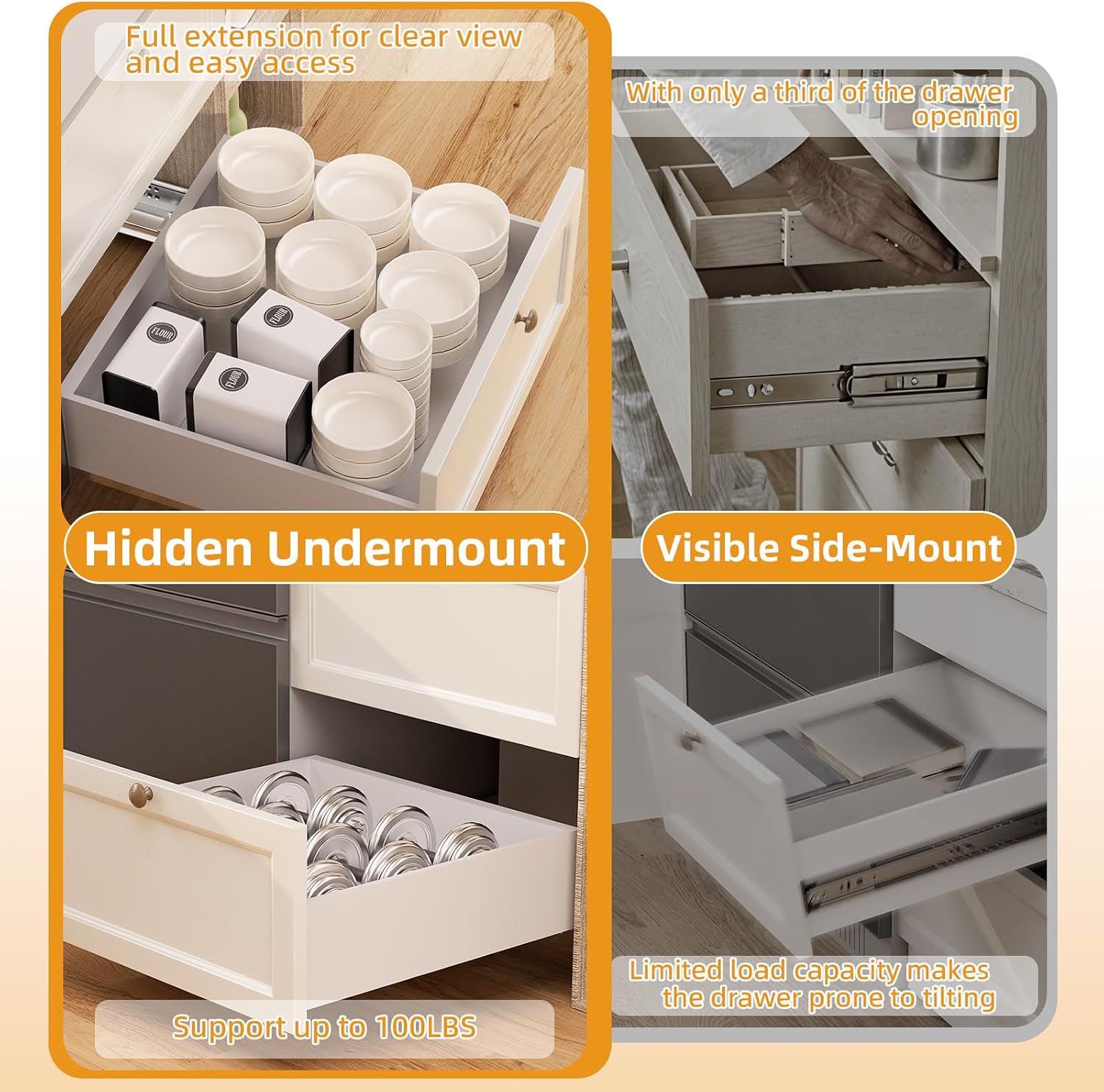 Rel Laci Bawah Tersembunyi 21  - Drawer Slide Pair ulasan dan harga